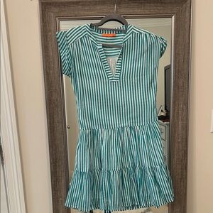 Oliphant Teal Striped Kids Dress